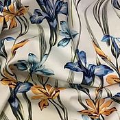 Материалы для творчества handmade. Livemaster - original item Fabric: Cotton-satin with elastane Irises. Handmade.