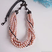 Украшения handmade. Livemaster - original item Multi-row necklace of pearls, natural pearls, hematite. Handmade.