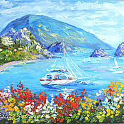 Картины и панно handmade. Livemaster - original item The picture Crimea Gurzuf Landscape 30 x 40 oil on canvas. Handmade.