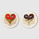 Wall clock set Red heart and Purple heart Art Deco, Watch, Moscow,  Фото №1