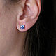Stud Earrings Cubic Zirconia, Purple stud earrings silver. Stud earrings. Irina Moro. My Livemaster. Фото №6