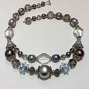 Украшения handmade. Livemaster - original item A set of crystal and pearl in ethnic style Crystal heart. Handmade.