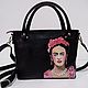 Leather woman bag Frida Kahlo, Classic Bag, Bologna,  Фото №1