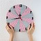 Order Pink gray wall clock Nursery decor girl. Clocks for Home (Julia). Livemaster. . Watch Фото №3
