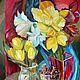 Painting 70h50 cm Canvas oil Gladioli Tulips, Pictures, Dimitrovgrad,  Фото №1