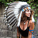 Indian hat with feathers. Halloween costume. Indian roach, Suits, Denpasar,  Фото №1
