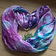 Scarf silk "Sea nymph". Scarf silk batik, Scarves, St. Petersburg,  Фото №1
