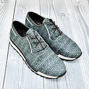 Обувь ручной работы handmade. Livemaster - original item Sneakers made of genuine leather, embossed with crocodile.. Handmade.