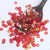 Материалы для творчества handmade. Livemaster - original item Sequins 4 mm k12 Red rainbow 2 g. Handmade.