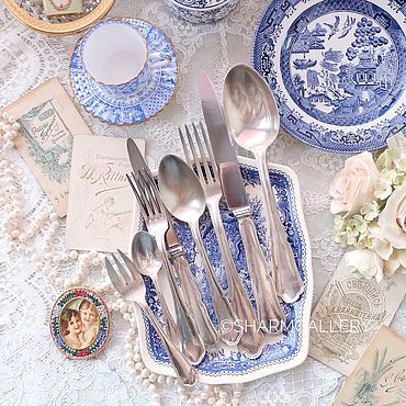 Сувениры и подарки ручной работы. Ярмарка Мастеров - ручная работа Набор «Эгоист» 8 предметов столовые приборы Wiskemann Silver Plate №1. Handmade.