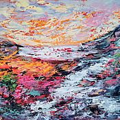 Картины и панно handmade. Livemaster - original item Painting sea sunset river 