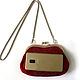 Bags: Red suede handbag with clasp. Clasp Bag. Inessa Tche. Online shopping on My Livemaster.  Фото №2