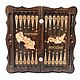 Backgammon carved 'coat of Arms of the Russian Federation and Arm 2' Art. .095. Backgammon and checkers. Gor 'Derevyannaya lavka'. Online shopping on My Livemaster.  Фото №2