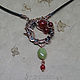 Copper pendant with jadeite and visuvianum Currant. Pendant. moyaksessyar. My Livemaster. Фото №4