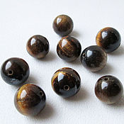Материалы для творчества handmade. Livemaster - original item Tiger eye 8 mm, smooth ball, natural stone beads. Handmade.