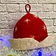 Банная шапка «Дед Мороз» валяная. Банные принадлежности. OKmix. Ярмарка Мастеров.  Фото №4