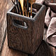 Dark oak cutlery stand. Utensils. Foxwoodrus. Online shopping on My Livemaster.  Фото №2