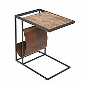 Для дома и интерьера handmade. Livemaster - original item Solid wood coffee table with leather pocket, GIB. Handmade.