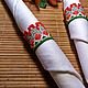 Napkin rings, embroidered decor, table decoration, Tablecloths, Moscow,  Фото №1