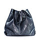 Bag Silver Shiny Leather Blue Shopper Package Tote Bag. Tote Bag. BagsByKaterinaKlestova (kklestova). My Livemaster. Фото №4