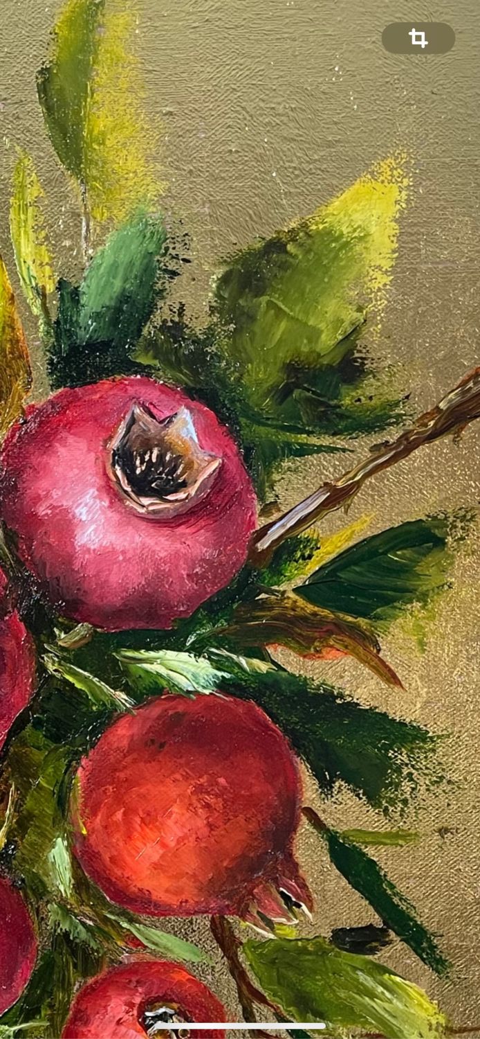 Картина маслом гранаты на золоте в интернет-магазине на Ярмарке ...