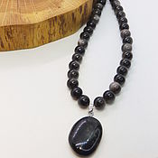 Украшения handmade. Livemaster - original item Starry Night Necklace (Obsidian) 40 cm. Handmade.