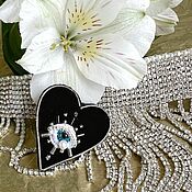Украшения handmade. Livemaster - original item Evening silver necklace with long EYE chains. Handmade.