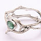 Ring of silver branches with green tourmaline, Rings, Moscow,  Фото №1