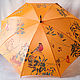 Order Umbrella with painting 'mountain Ash and bullfinches', author's umbrella. UmbrellaFineArt. Livemaster. . Umbrellas Фото №3
