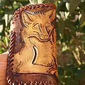 Сумки и аксессуары handmade. Livemaster - original item Leather women`s wallet Happy foxes. Handmade.