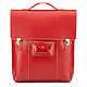 Leather backpack 'Schoolboy' (red), Backpacks, St. Petersburg,  Фото №1