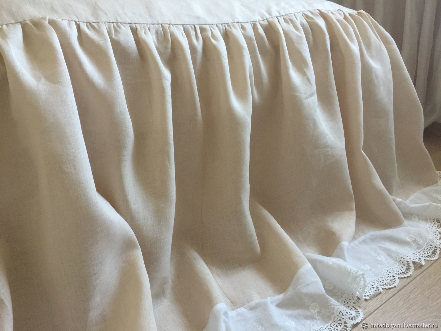 Простыня-подзор ЛЕН 100% " Льняные традиции " Евро размер на заказ в ...