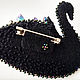 Brooch with pearl embroidery Black Swan. Brooches. ArtelL. My Livemaster. Фото №6