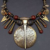 Украшения handmade. Livemaster - original item Ethno necklace with carnelian, agate and lava. Handmade.