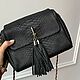 Women's leather bag black Python leather. Crossbody bag. ulijana-zijangirova. Online shopping on My Livemaster.  Фото №2