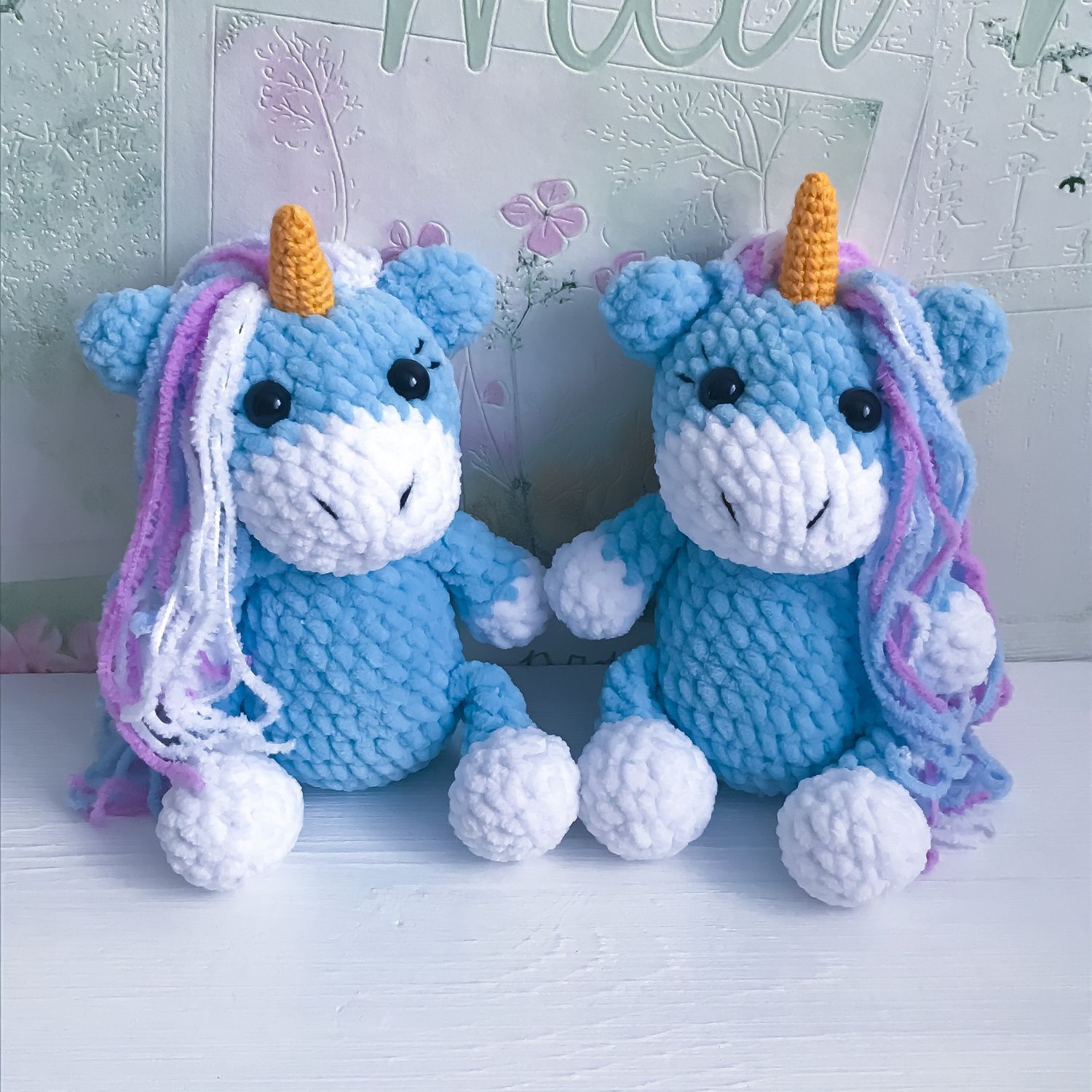 Вязаный плюшевый единорог игрушка подарок для девочки купить в интернет ...
