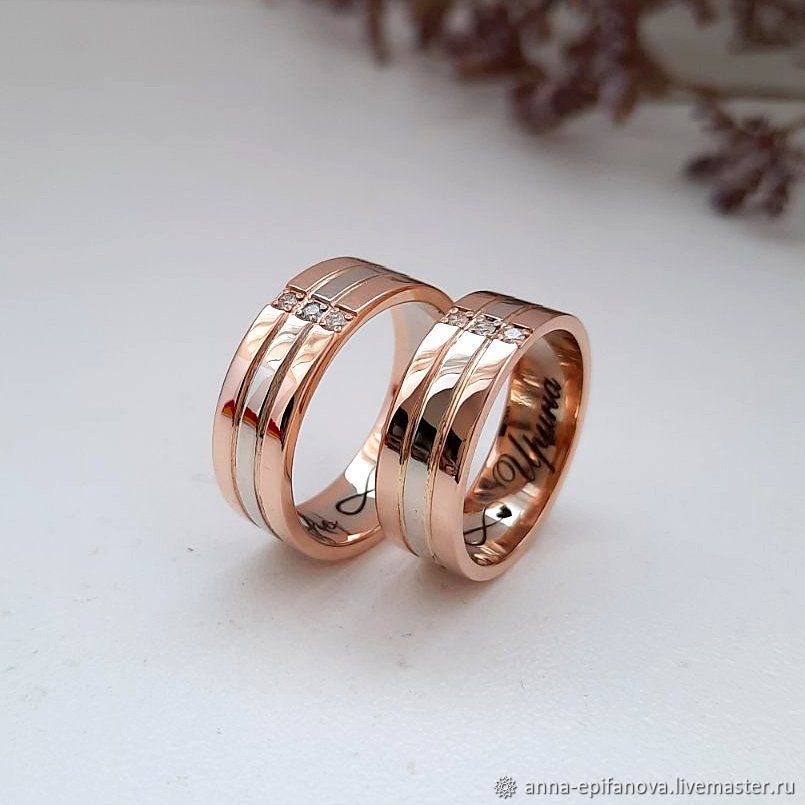 Wedding rings, diamonds, gold 585 (Ob38), Engagement rings, Chelyabinsk,  Фото №1