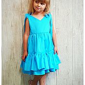 Одежда детская handmade. Livemaster - original item 110R. Sundress for a girl of the color sea wave.. Handmade.