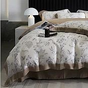 Для дома и интерьера handmade. Livemaster - original item Bed linen TENSEL print flowers.. Euro 2-bedroom. Handmade.