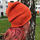 Вязаная шапка на осень. Шапки. Вязаные игрушки, пижамницы и шапочки. Интернет-магазин Ярмарка Мастеров.  Фото №2