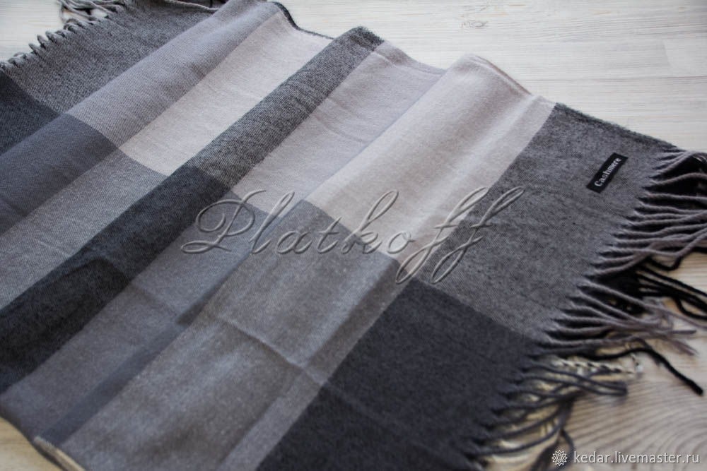 Black-and-white checkered handkerchief made of Italian fabric ' Dorozhny', Shawls1, Moscow,  Фото №1