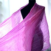 Аксессуары handmade. Livemaster - original item Scarf for women bright pink natural silk long light. Handmade.
