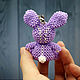 'Plush' Bunny toy beaded amigurumi purple. Miniature figurines. KOTiYA. My Livemaster. Фото №4