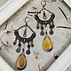Order BOHO large earrings with jasper 'Royal'. Ekaterina Rud ( stylish stones ). Livemaster. . Thread earring Фото №3