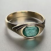 Украшения ручной работы. Ярмарка Мастеров - ручная работа Women`s gold ring with Emerald (1,36 ct) handmade. Handmade.