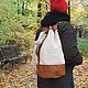 Backpack urban genuine textured leather Combi red-white. Backpacks. Katorina Rukodelnica HandMadeButik. Online shopping on My Livemaster.  Фото №2