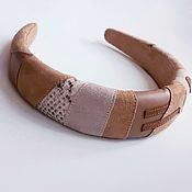 Hair band-turban made of natural suede