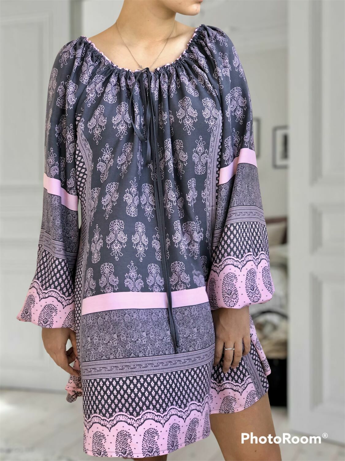 Long-sleeved boho cotton tunic in Ash-pink, Dresses, Tashkent,  Фото №1
