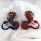 'Royal couple'. blue red. Brooch dragon. Brooches. master Alena Litvin. Online shopping on My Livemaster.  Фото №2