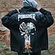 Customization Biker jacket with Punisher print Motorcycle jacket Punisher, Mens outerwear, Omsk,  Фото №1